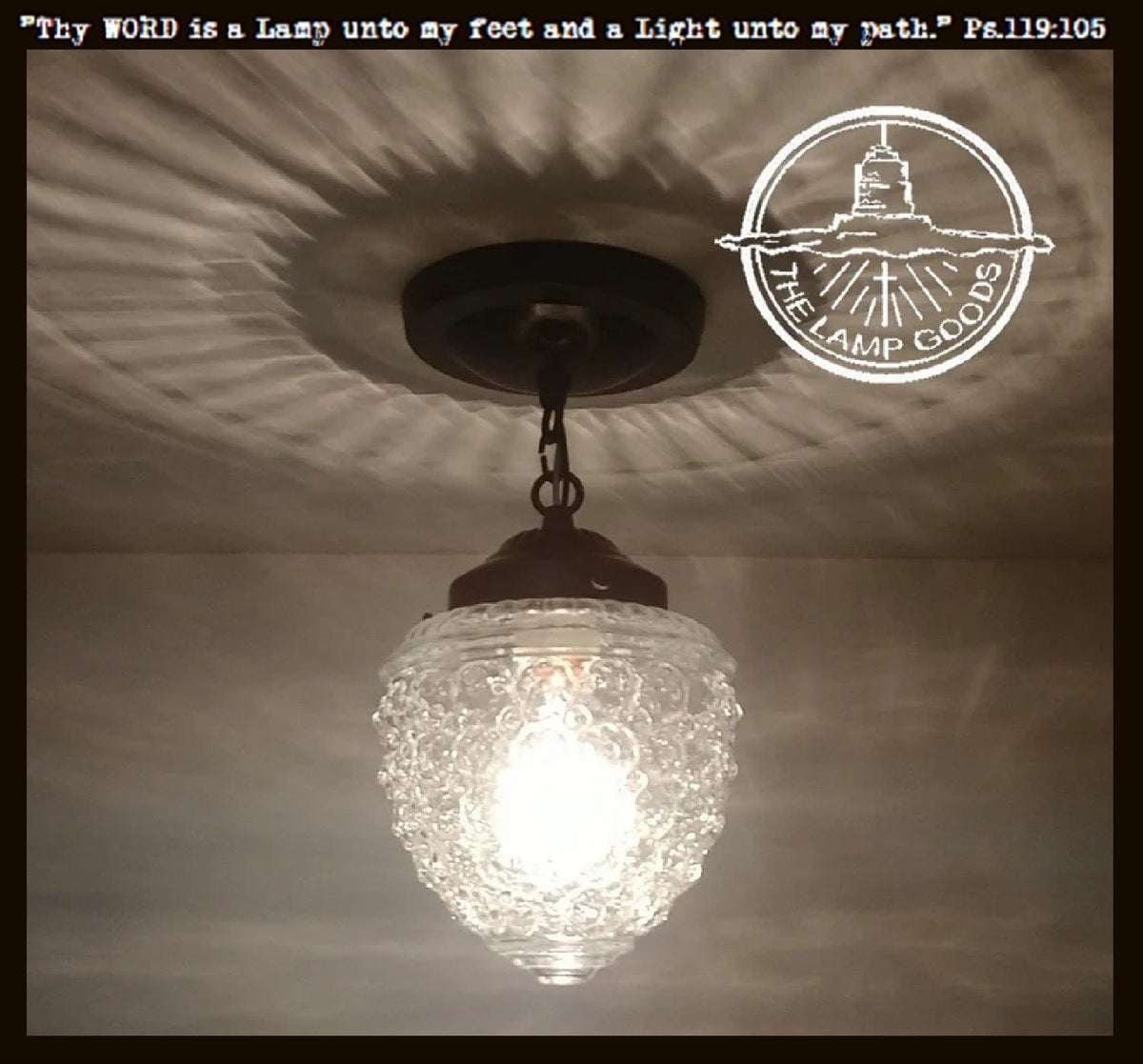  Authentic Vintage Chain Glass Ceiling Light