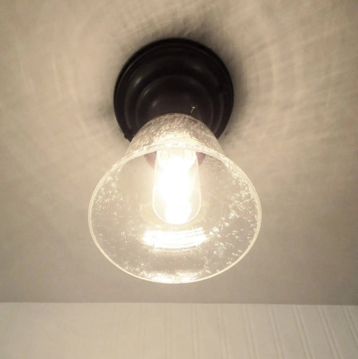  Seeded Glass Shade Flush Lighting