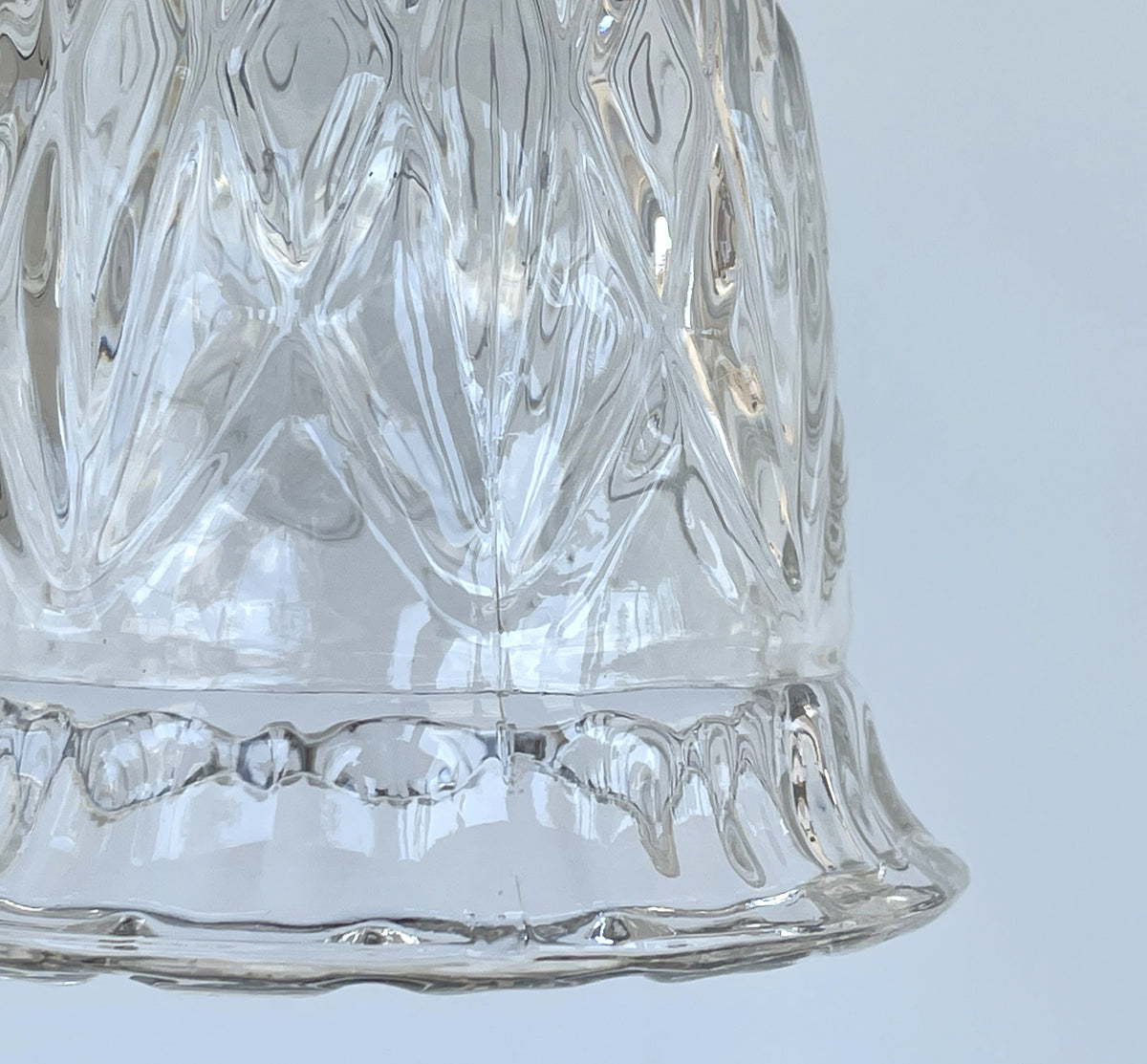  Clear Pressed 1950's Glass Pendant Light