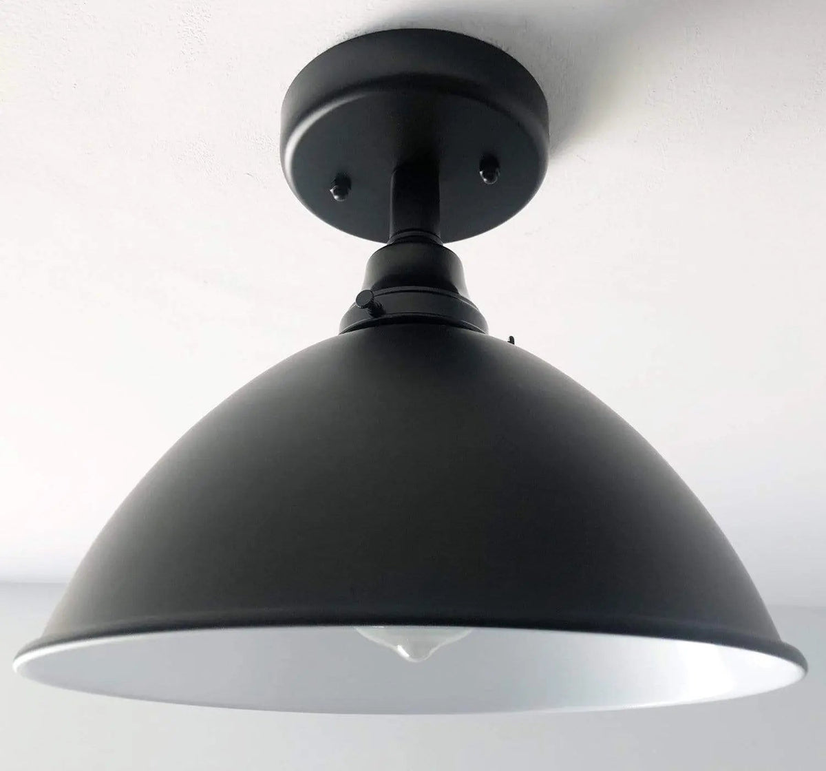  Large Black Enamel Farmhouse Ceiling Light