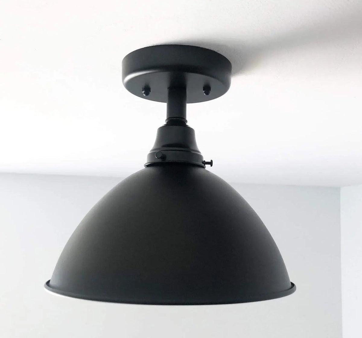  Large Black Enamel Farmhouse Ceiling Light