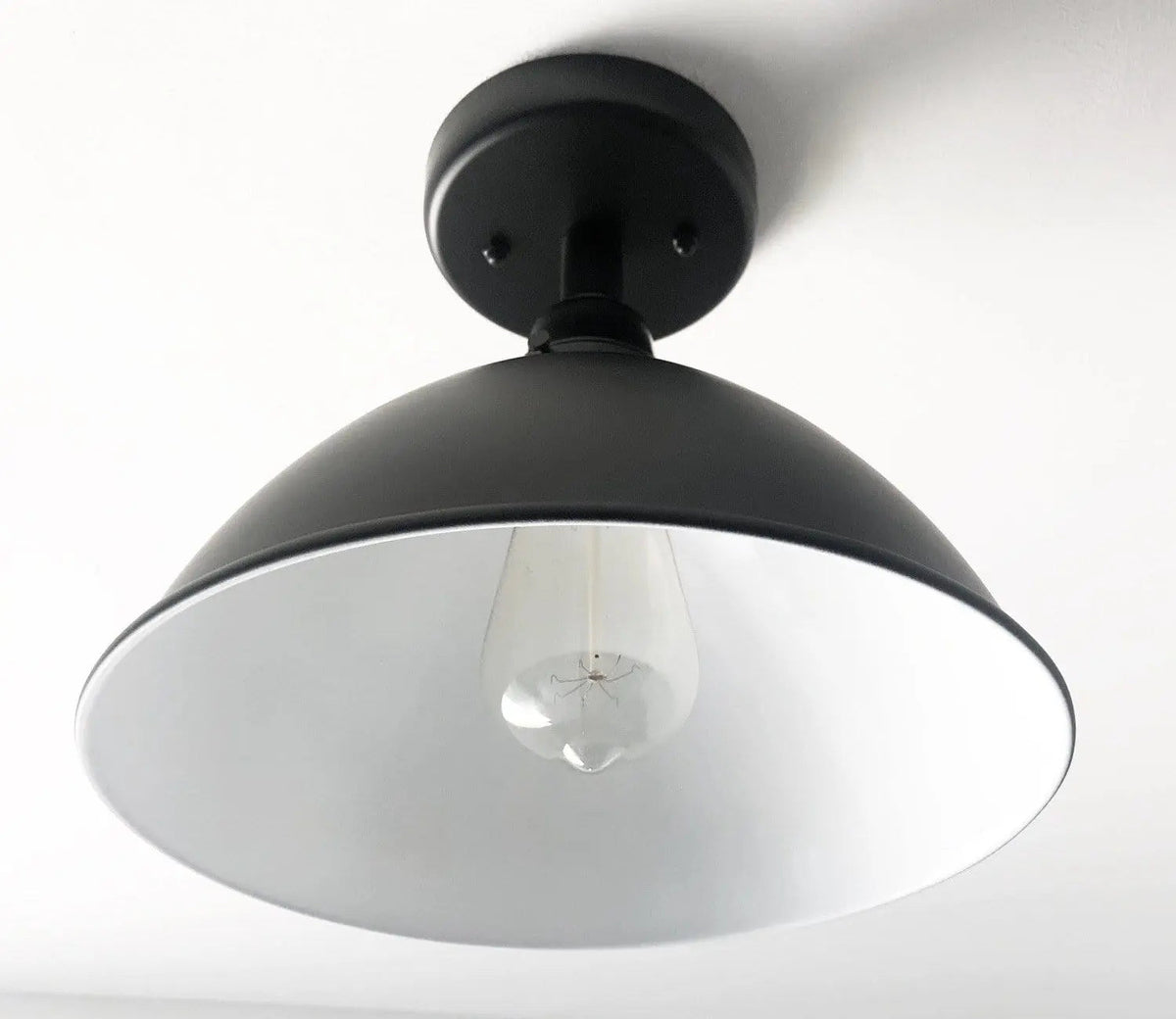  Large Black Enamel Farmhouse Ceiling Light