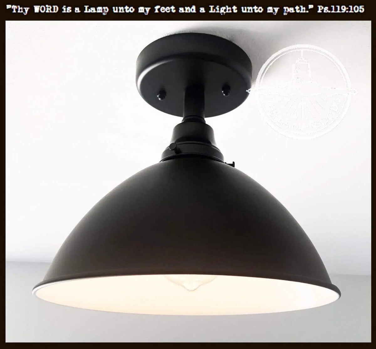  Large Black Enamel Farmhouse Ceiling Light