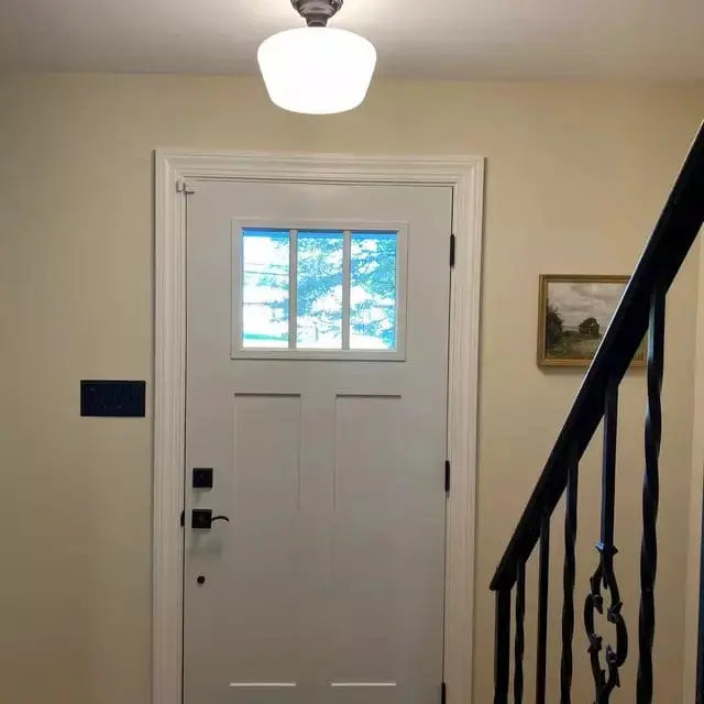  Large Schoolhouse Milk Glass LIGHT Fixture