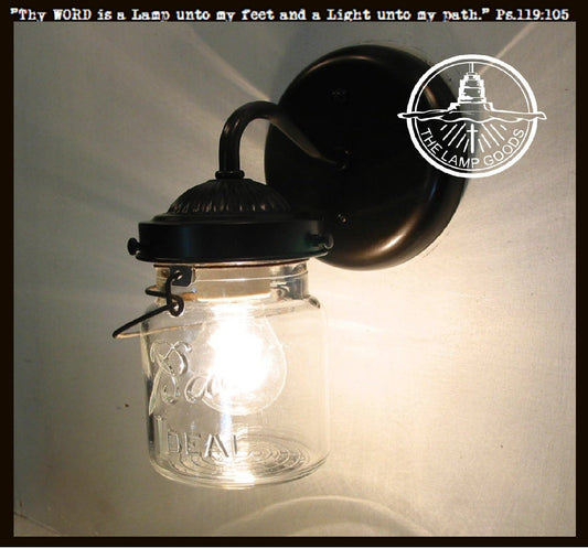  Vintage Mason Jar WALL LIGHT Sconce