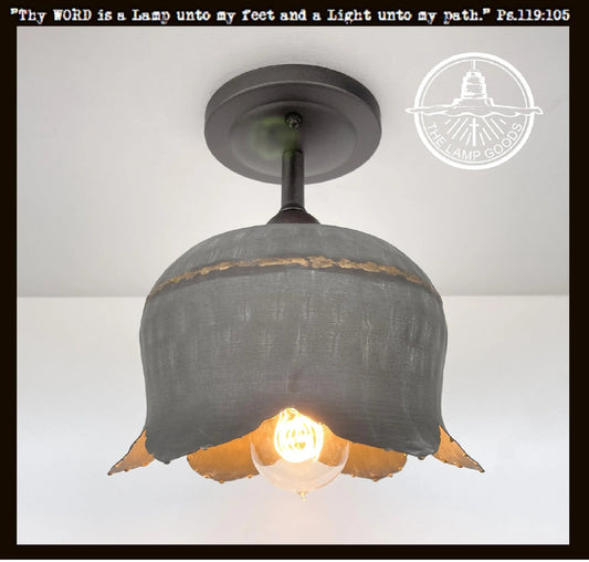  Lotus Galvanized Ceiling Light
