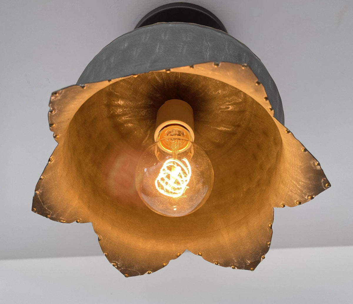  Lotus Galvanized Ceiling Light