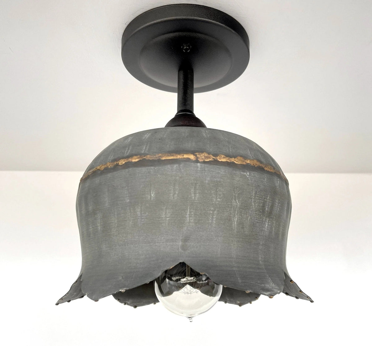  Lotus Galvanized Ceiling Light