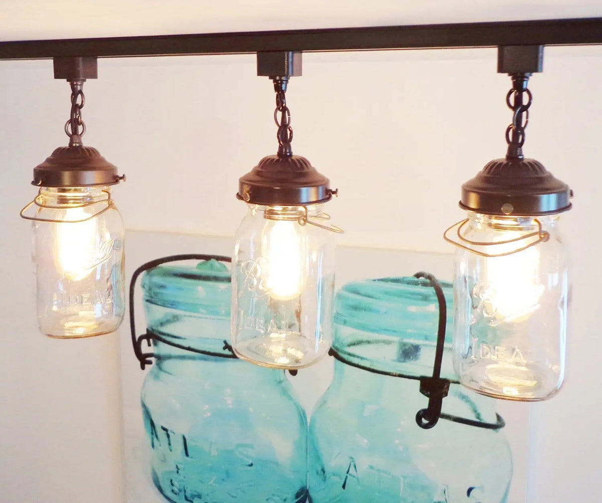  Mason Jar Track Light SINGLE Vintage Quart