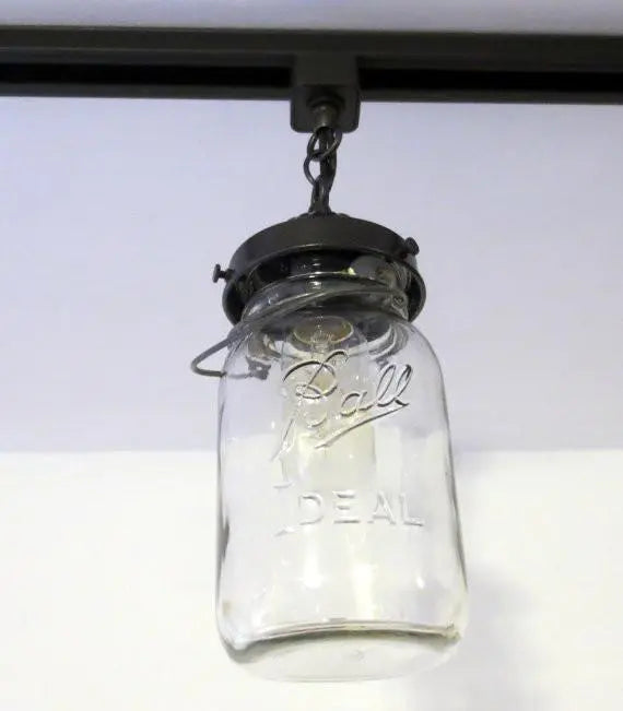  Mason Jar Track Light SINGLE Vintage Quart