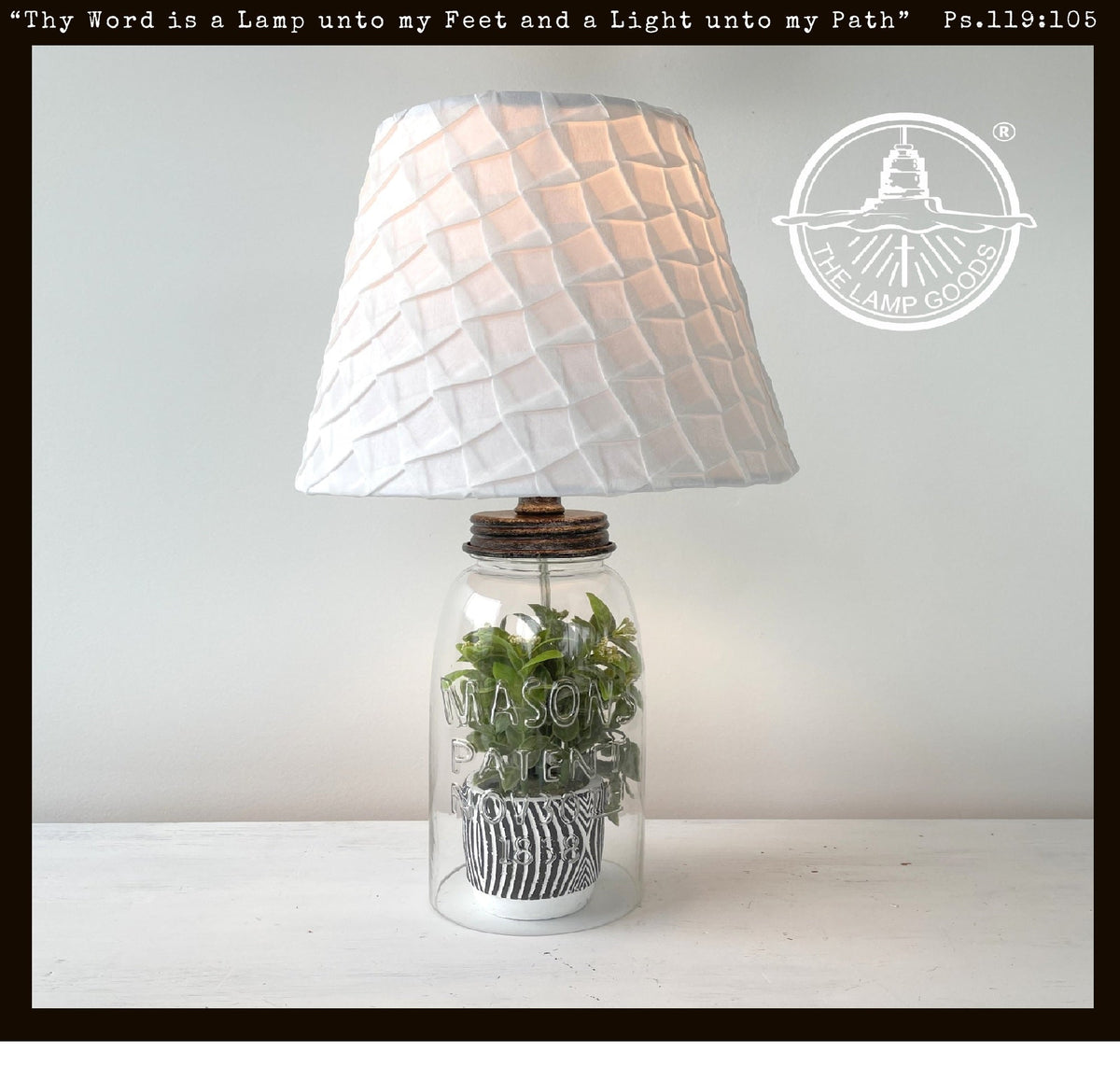  Mason Jar LAMP TABLE - (No Shade Included)