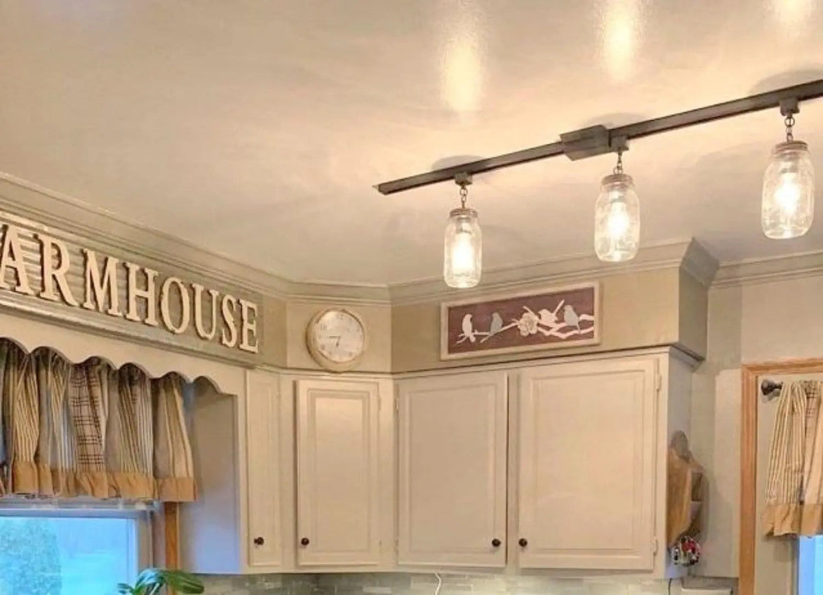  Mason Jar TRACK LIGHTING New Quarts Chain Trio