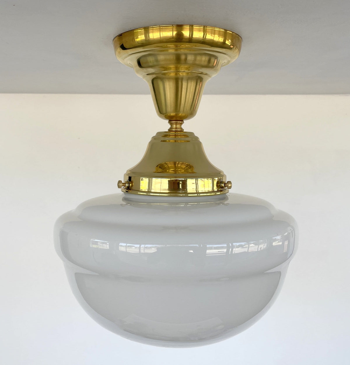  Brass Acorn Schoolhouse Ceiling Light