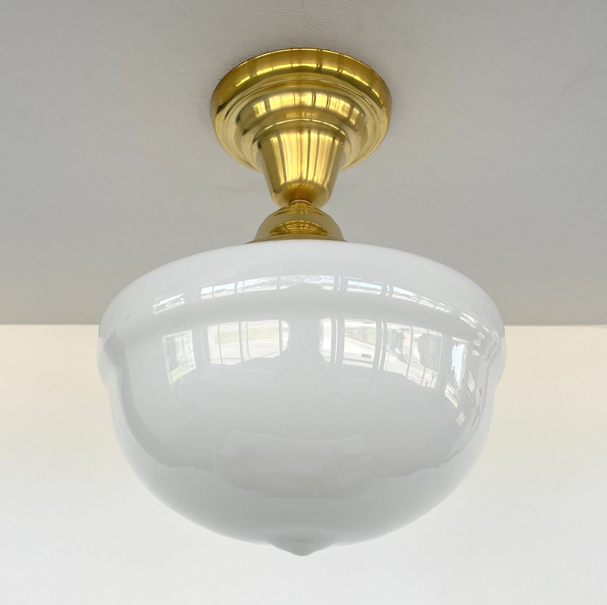  Brass Acorn Schoolhouse Ceiling Light