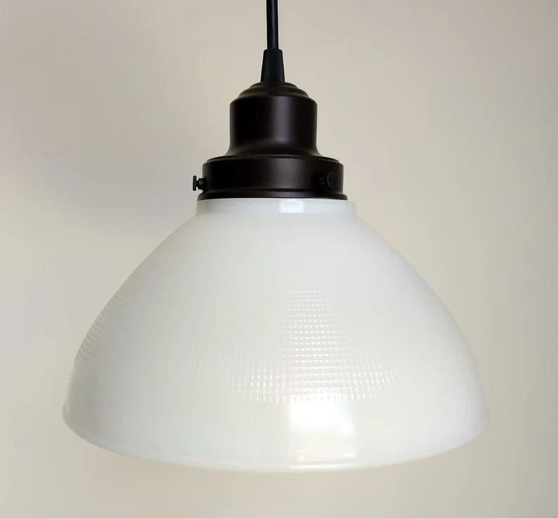  Authentic Antique Milk Glass PENDANT Light - 10"