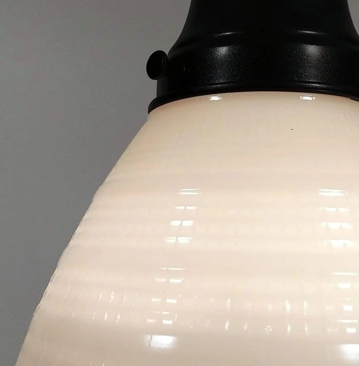  Milk Glass Banded Waffle Pendant Light Fixture