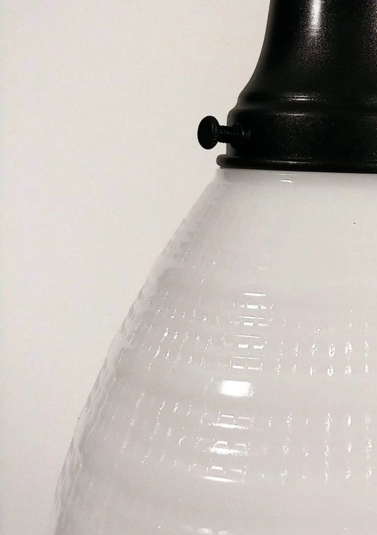  Milk Glass Banded Waffle Pendant Light Fixture