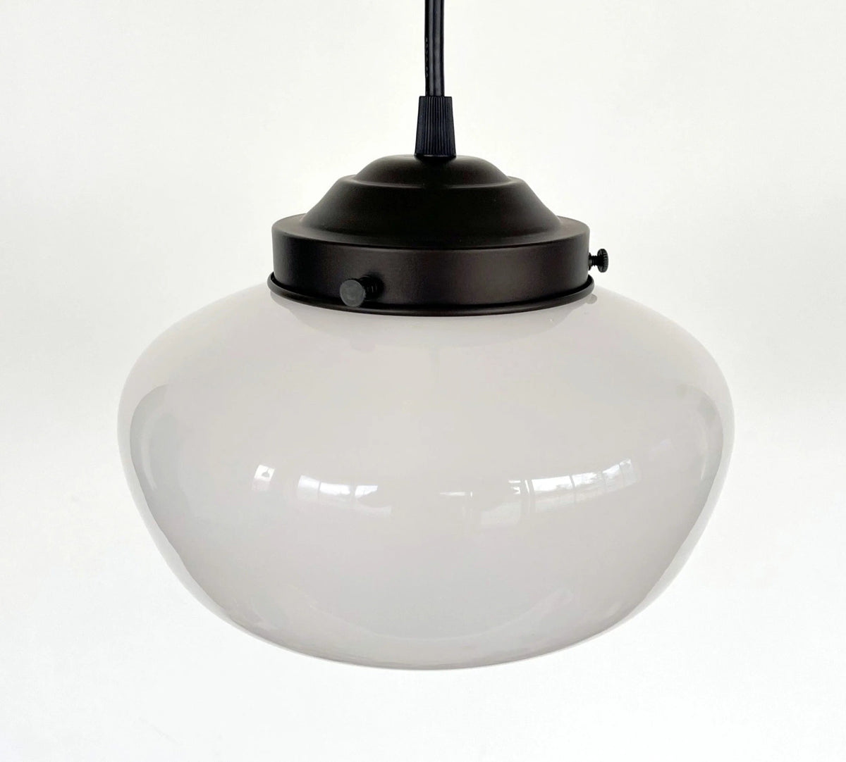  Modern Milk Glass Schoolhouse Pendant Light