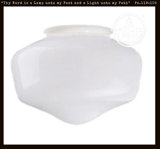  Modern Schoolhouse 8" Milk Glass Replacement Globe