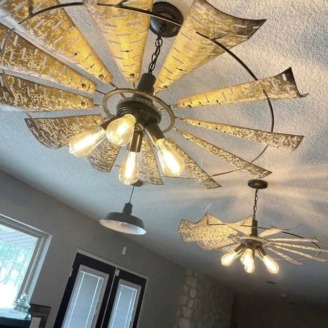  Windmill Chandelier Farmhouse Lighting Fixture