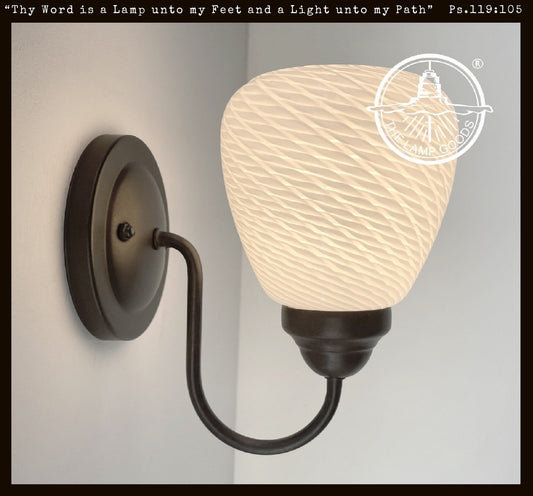  Modern 'Ribbon' 1970's Milk Glass WALL SCONCE Lighting
