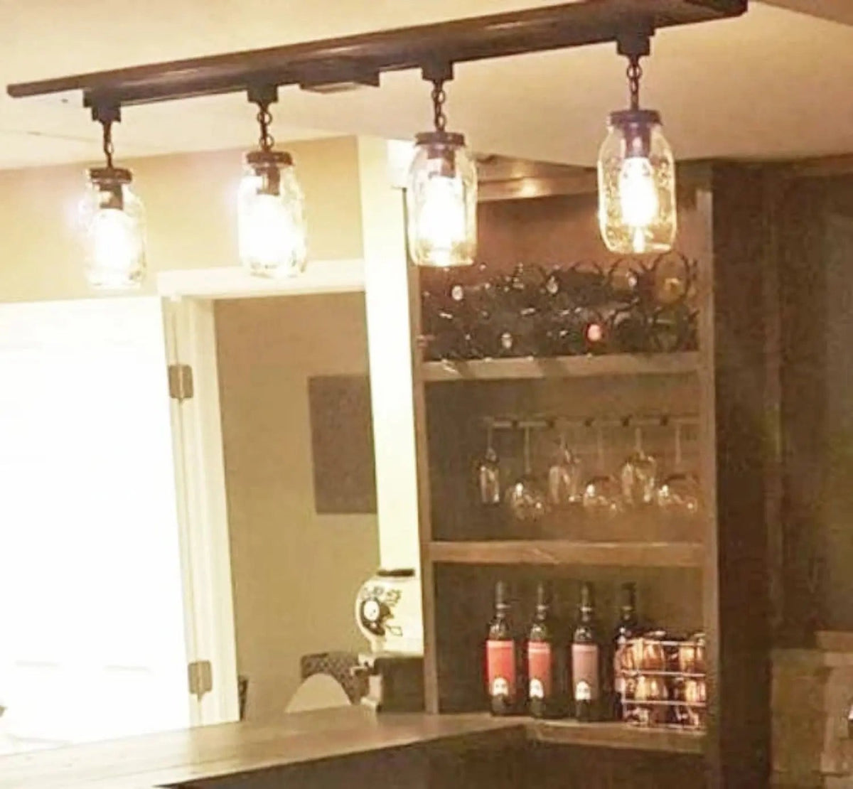  Mason Jar TRACK LIGHTING New Quarts Chain Trio