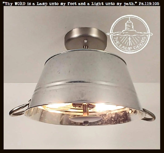  Galvanized Laundry Wash Tub Ceiling Light