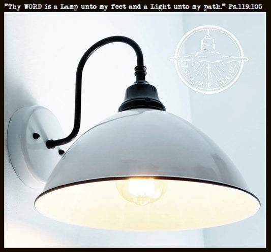  Large White Enamel Wall Sconce Light