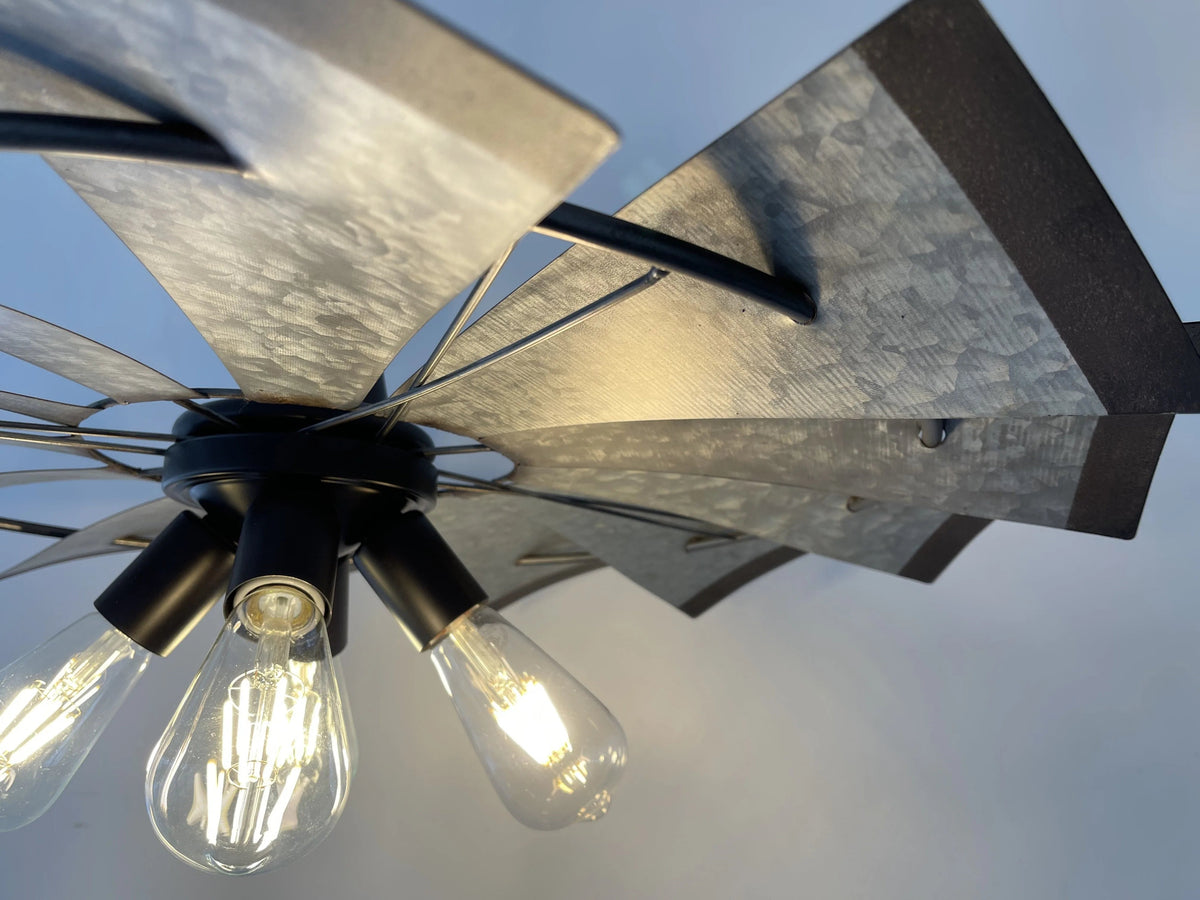  Farmhouse Windmill Chandelier Lighting Fixture 30"
