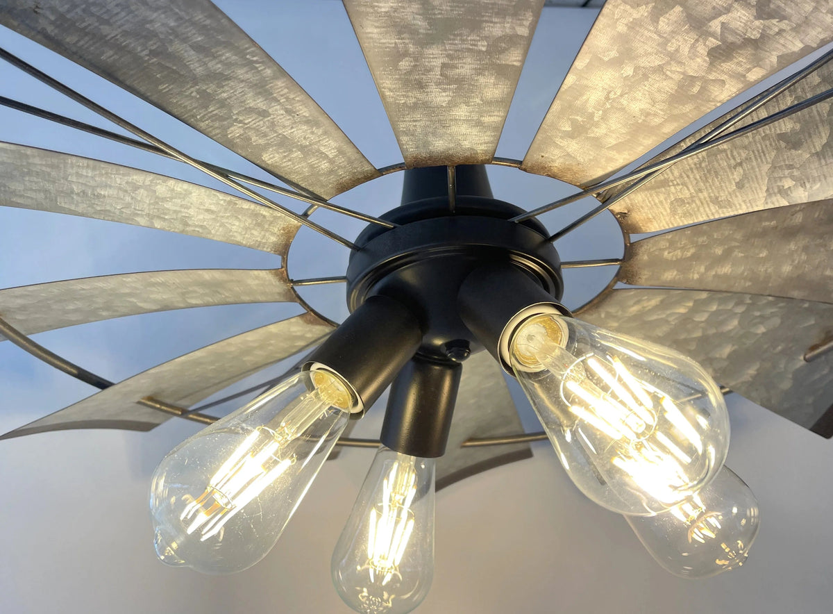  Farmhouse Windmill Chandelier Lighting Fixture 30"